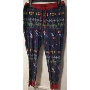HANNA ANDERSSON Womens Marvel Navy Blue Pajama Pant Sz Med Avengers Holiday Hero